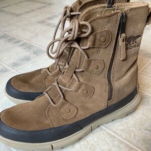 Sorel explorer boot dual Zip Waterproof Ankle Boot Delta/Jet LM 4733 257
